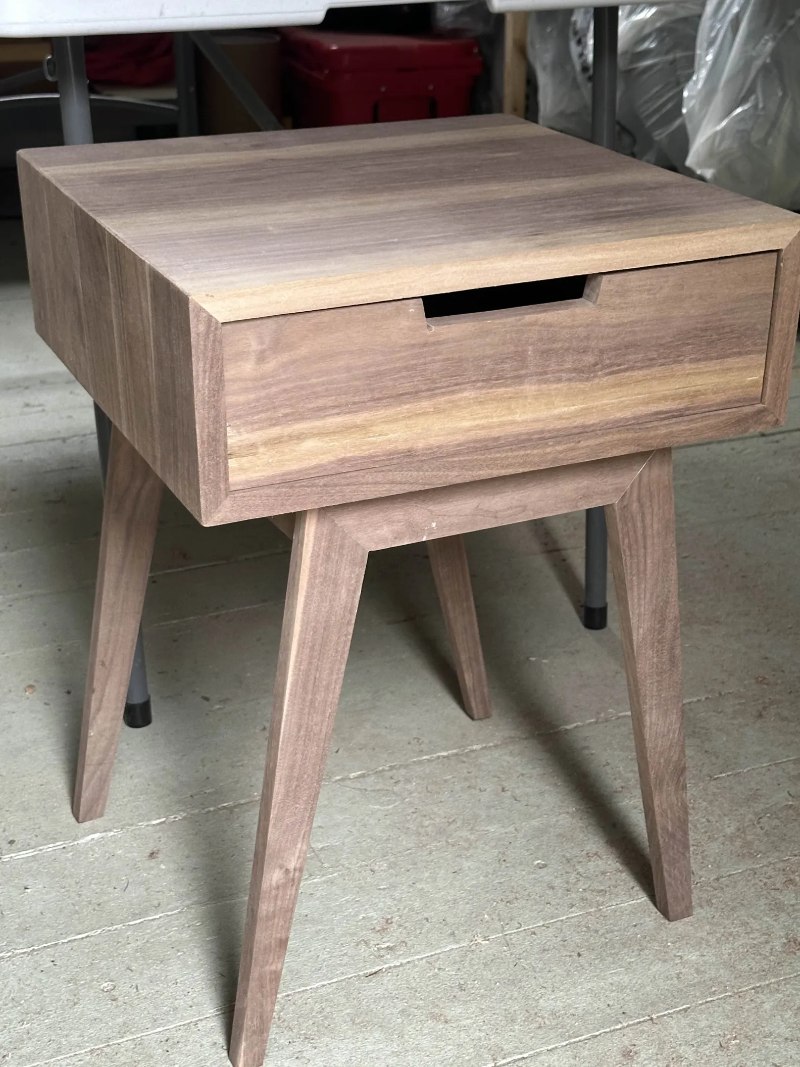 End table before sanding